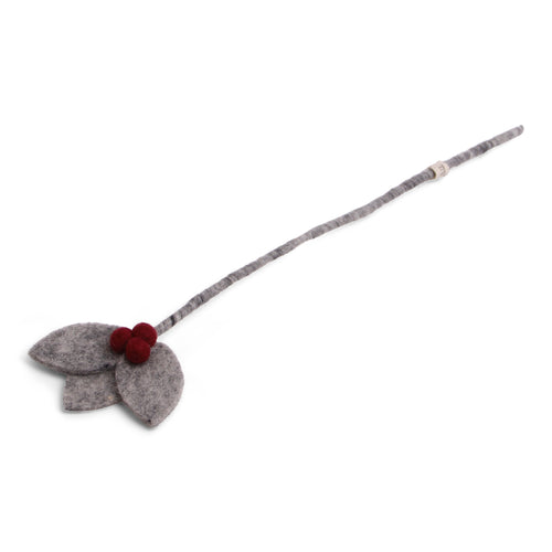 Felt Holly Branch Seasonal & Holiday Decorations Gry & Sif Grey/Red Berries