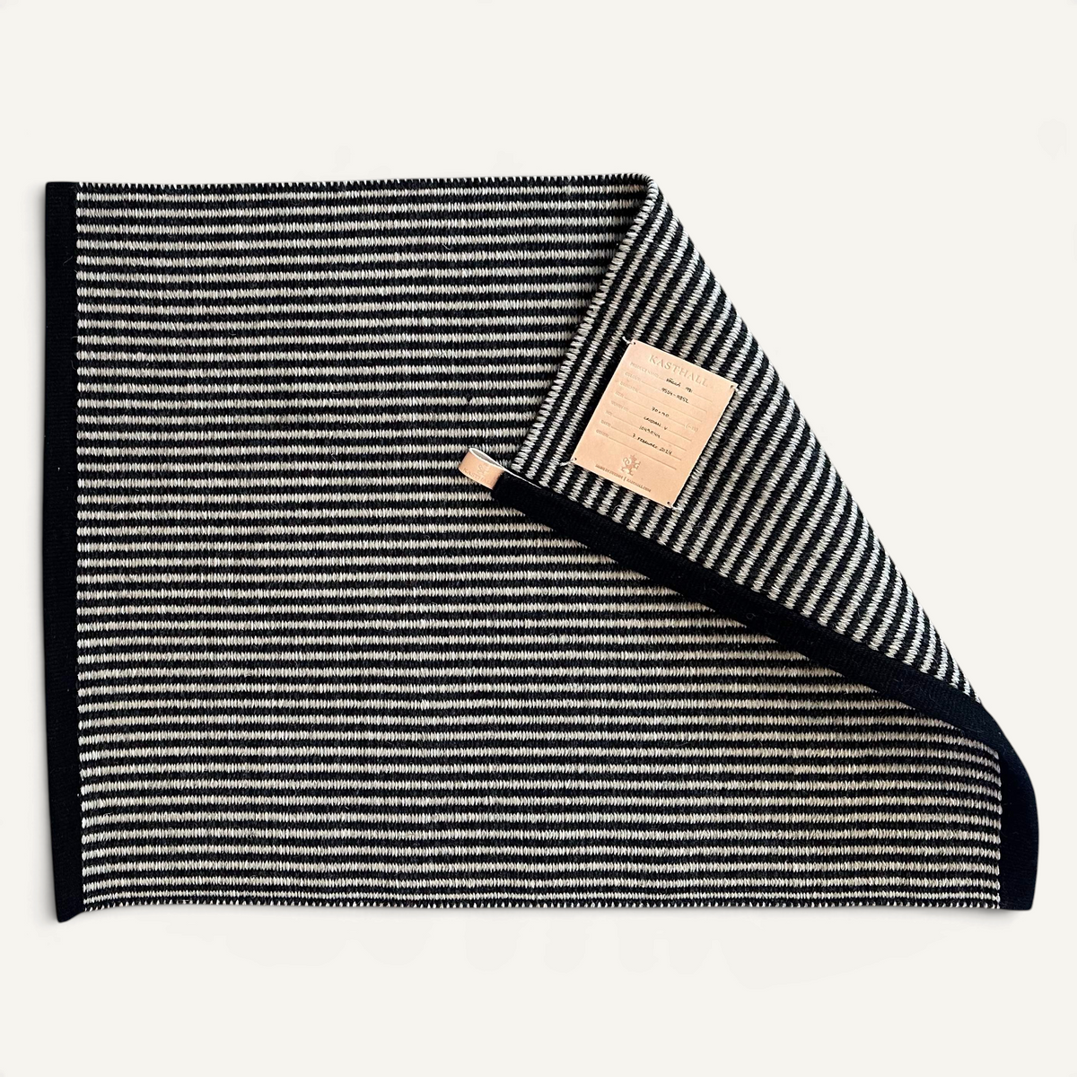 Pinstripe Entry Rug Area Rug Kasthall 27"D x 35"W Black and Beige