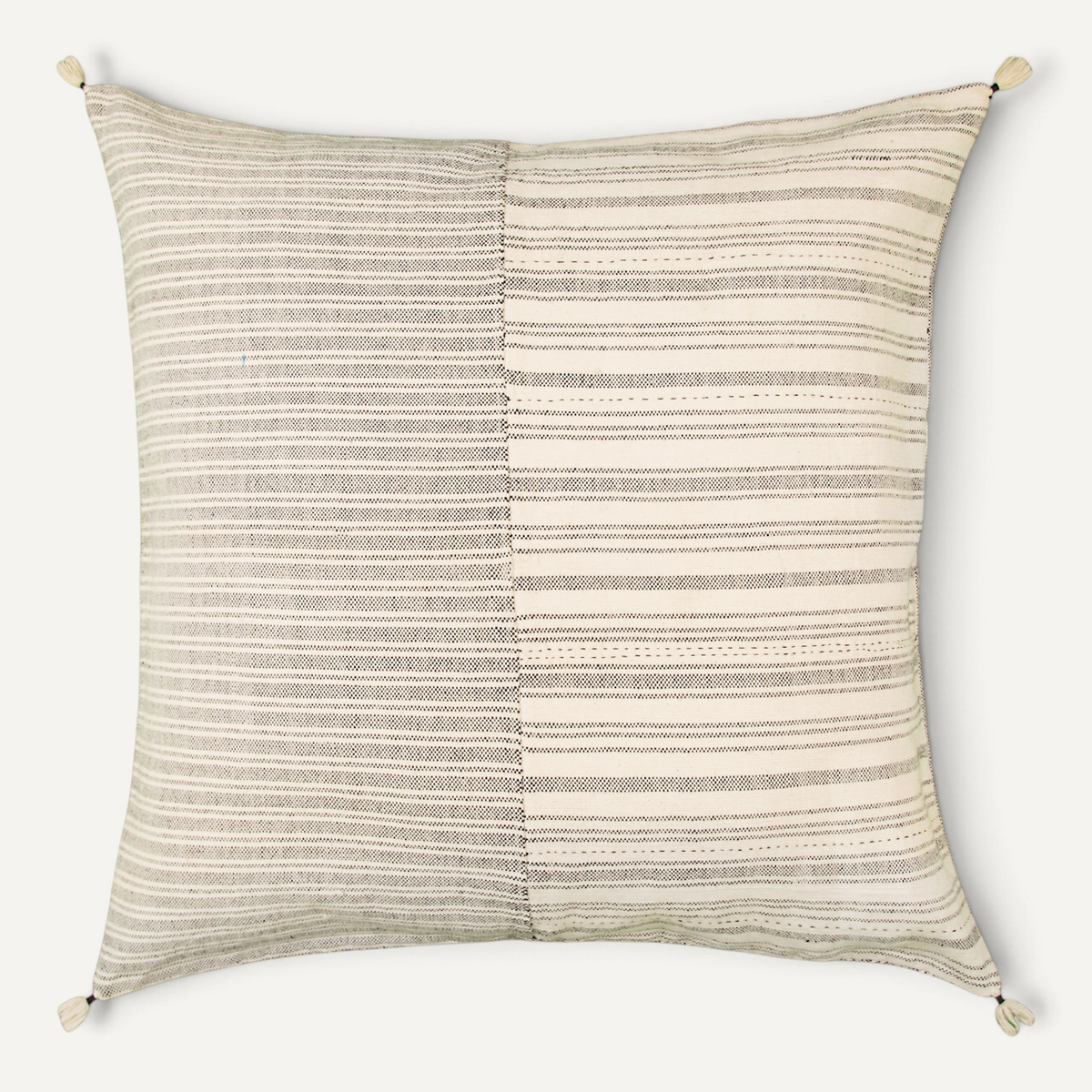 Black & White Striped Pillow Pillows & Throws Injiri 24" x 24" No Fill