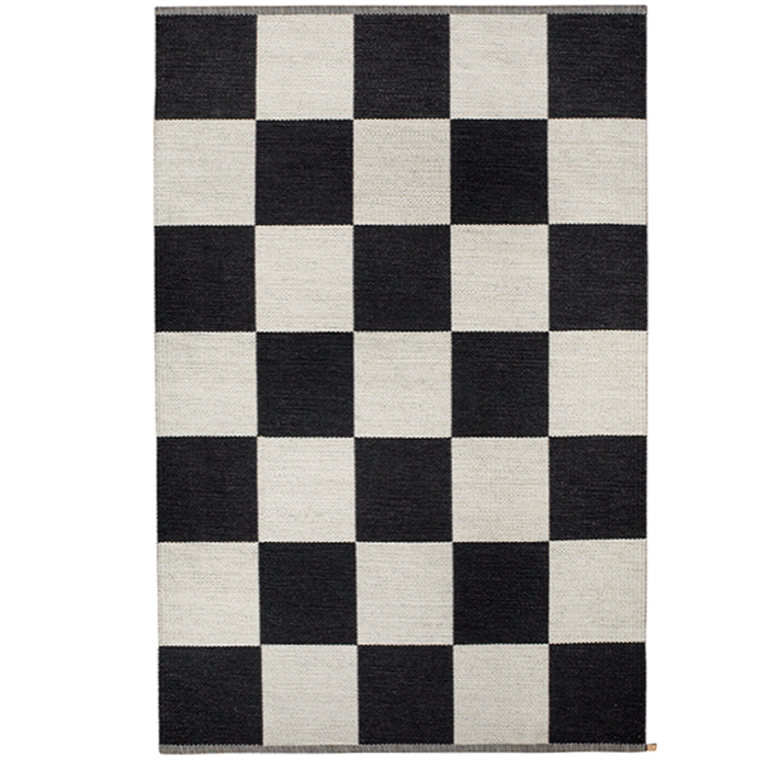 Checkerboard Icon Black Area Rug Kasthall