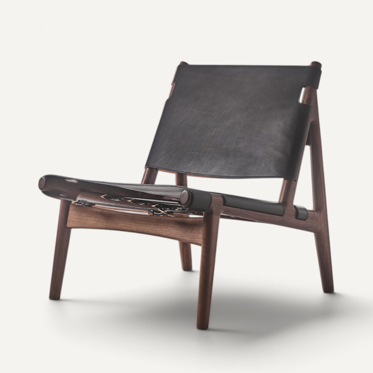 Hunter Lounge Chair Lounge Chair Eikund Black White Oiled Oak