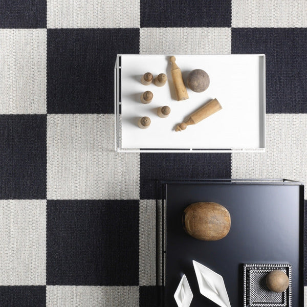 Checkerboard Icon Black Area Rug Kasthall