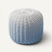 Round Stool, Gradient Outdoor Ottoman Shore Studios Short Gradient Blue Sky