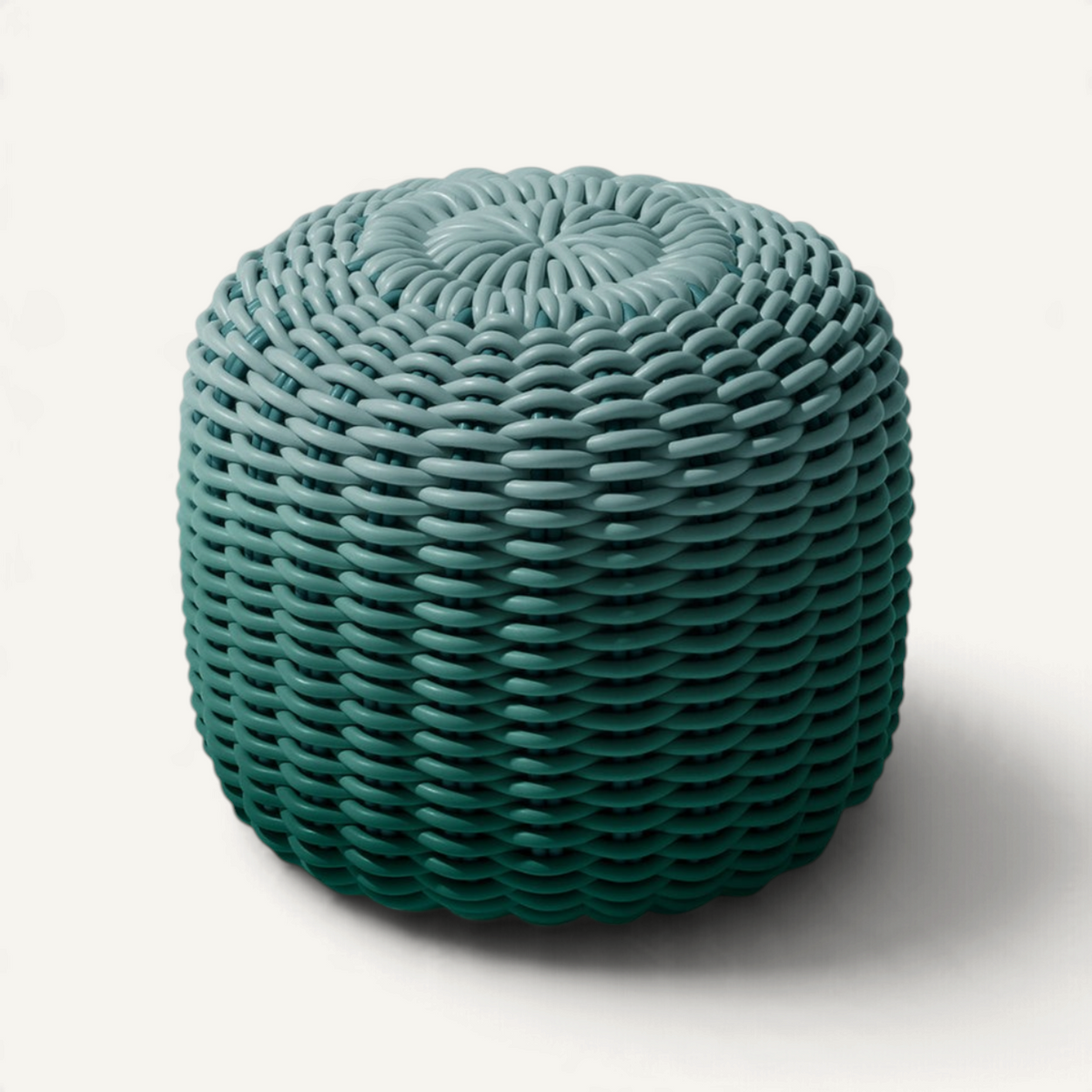 Round Stool, Gradient Outdoor Ottoman Shore Studios Short Gradient Deep Ocean