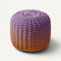 Round Stool, Gradient Outdoor Ottoman Shore Studios Short Gradient Desert Sky