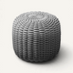Round Stool, Gradient Outdoor Ottoman Shore Studios Short Gradient Soft Stone