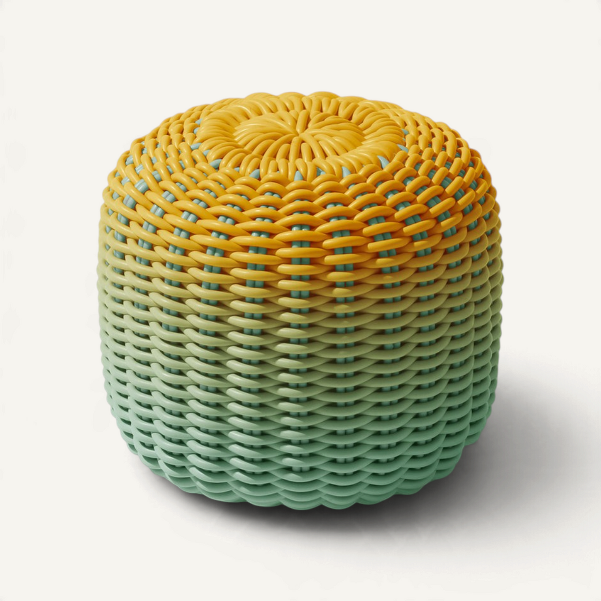 Round Stool, Gradient Outdoor Ottoman Shore Studios Short Gradient Tropic Sunset