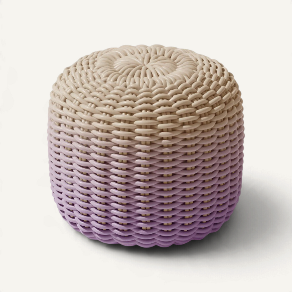 Round Stool, Gradient Outdoor Ottoman Shore Studios Short Gradient Lavender Dunes
