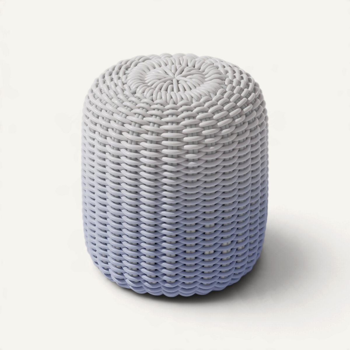 Round Stool, Gradient Outdoor Ottoman Shore Studios Tall Gradient Blue Sky