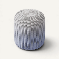 Round Stool, Gradient Outdoor Ottoman Shore Studios Tall Gradient Blue Sky