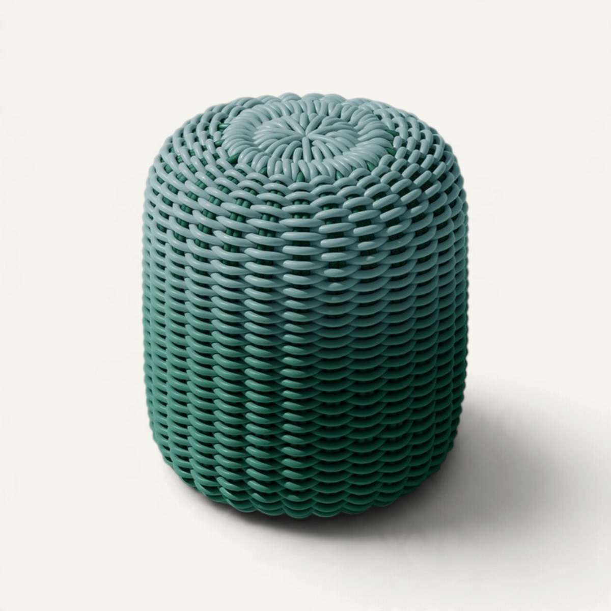Round Stool, Gradient Outdoor Ottoman Shore Studios Tall Gradient Deep Ocean