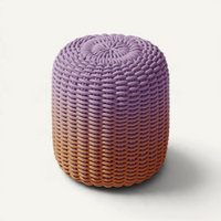 Round Stool, Gradient Outdoor Ottoman Shore Studios Tall Gradient Desert Sky