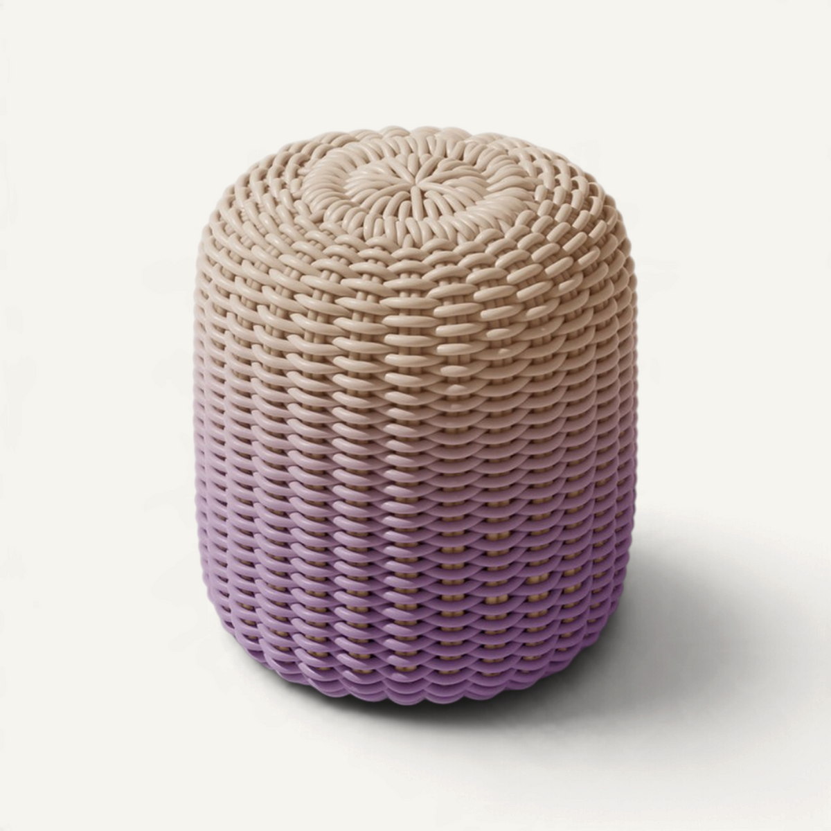 Round Stool, Gradient Outdoor Ottoman Shore Studios Tall Gradient Lavender Dunes
