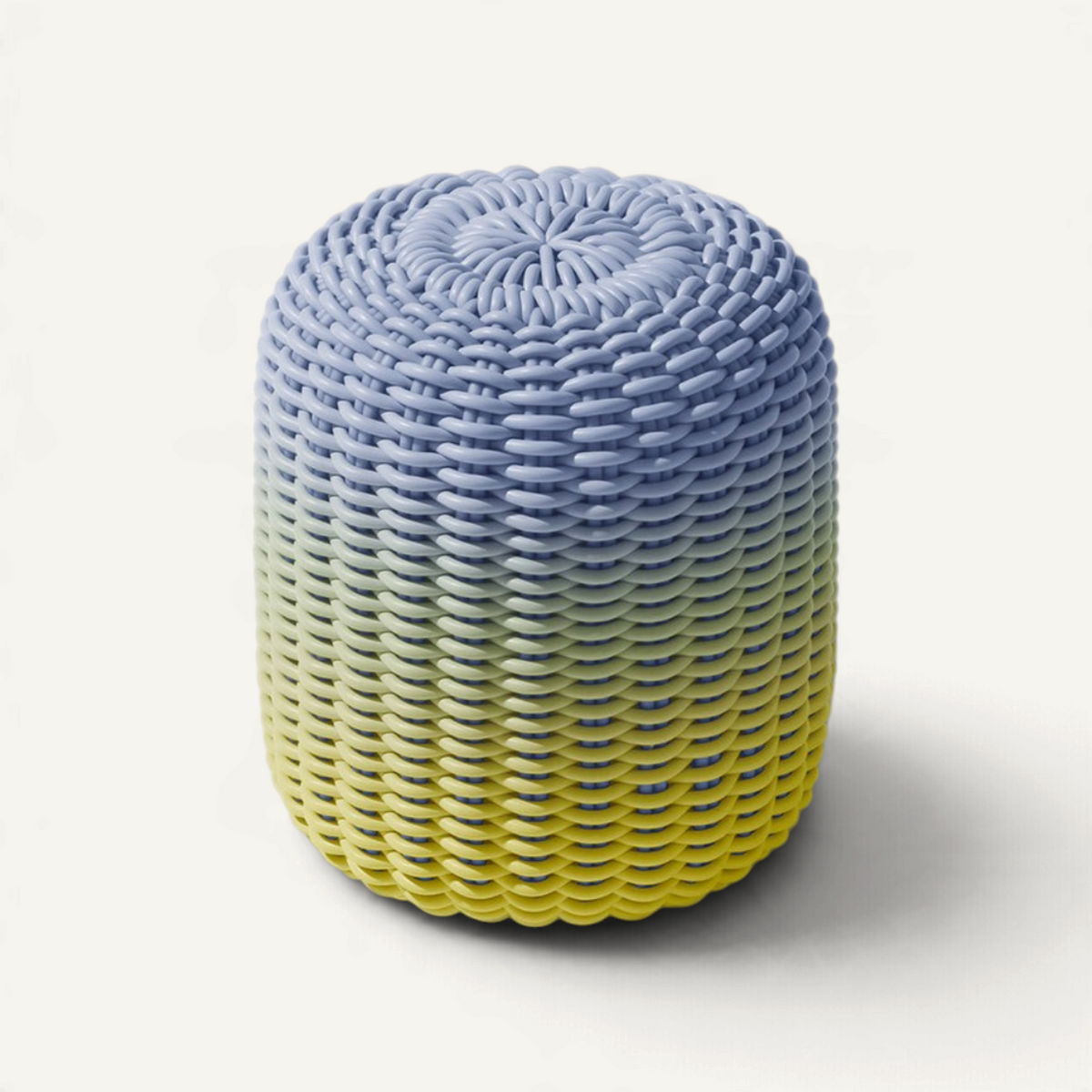 Round Stool, Gradient Outdoor Ottoman Shore Studios Tall Gradient Lemon Grass