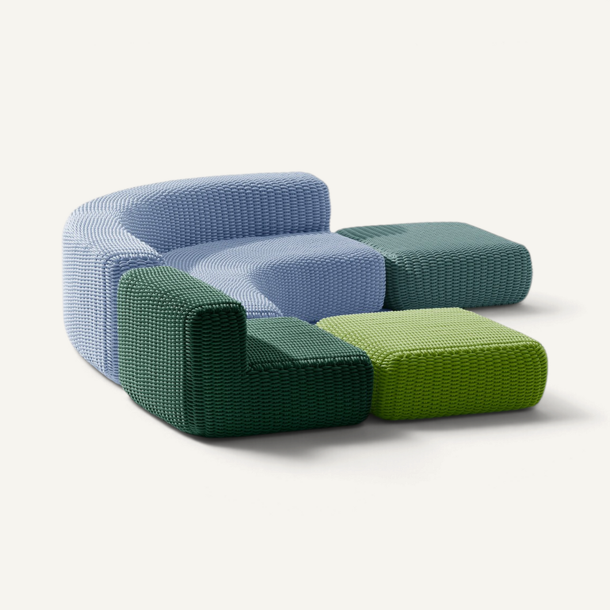Square Ottoman Outdoor Pouf Shore Studios