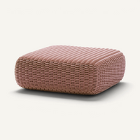 Square Ottoman Outdoor Pouf Shore Studios Monochrome Blush