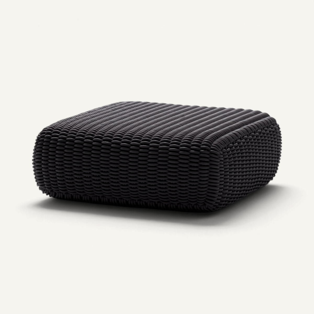 Square Ottoman Outdoor Pouf Shore Studios Monochrome Charcoal