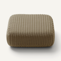 Square Ottoman Outdoor Pouf Shore Studios Monochrome Clay