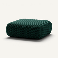Square Ottoman Outdoor Pouf Shore Studios Monochrome Emerald