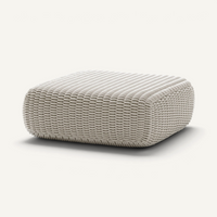 Square Ottoman Outdoor Pouf Shore Studios Monochrome Marshmallow