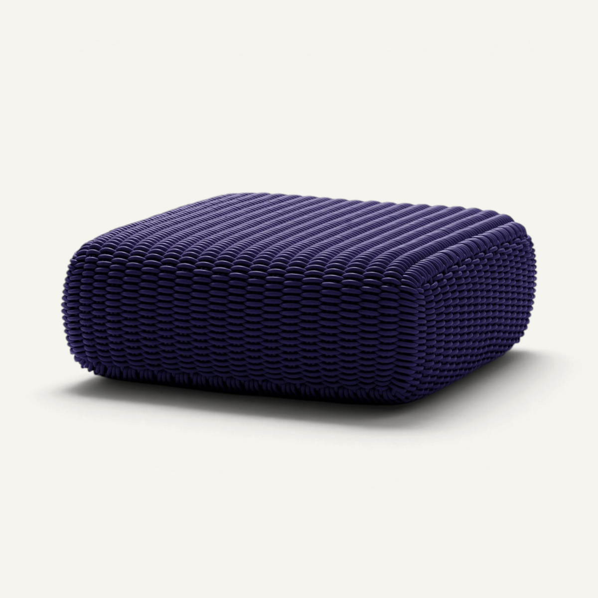 Square Ottoman Outdoor Pouf Shore Studios Monochrome Plum