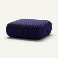 Square Ottoman Outdoor Pouf Shore Studios Monochrome Plum