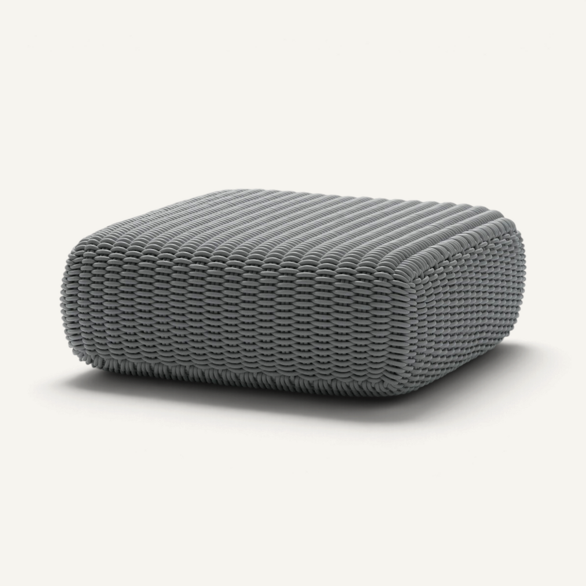 Square Ottoman Outdoor Pouf Shore Studios Monochrome Slate