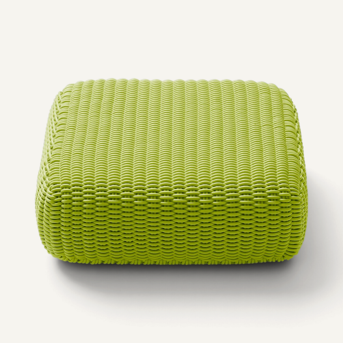 Square Ottoman Outdoor Pouf Shore Studios Monochrome Lime
