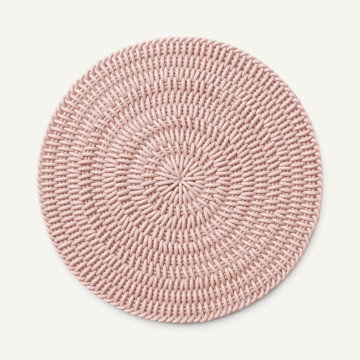 Monochrome Round Mat Outdoor Rug Shore Studios 30" D Blush