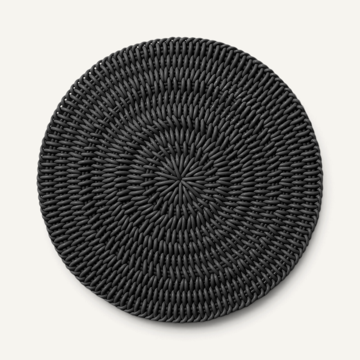 Monochrome Round Mat Outdoor Rug Shore Studios 30" D Charcoal