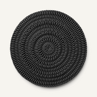 Monochrome Round Mat Outdoor Rug Shore Studios 30" D Charcoal