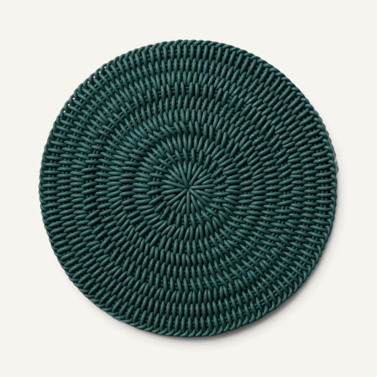 Monochrome Round Mat Outdoor Rug Shore Studios 30" D Emerald