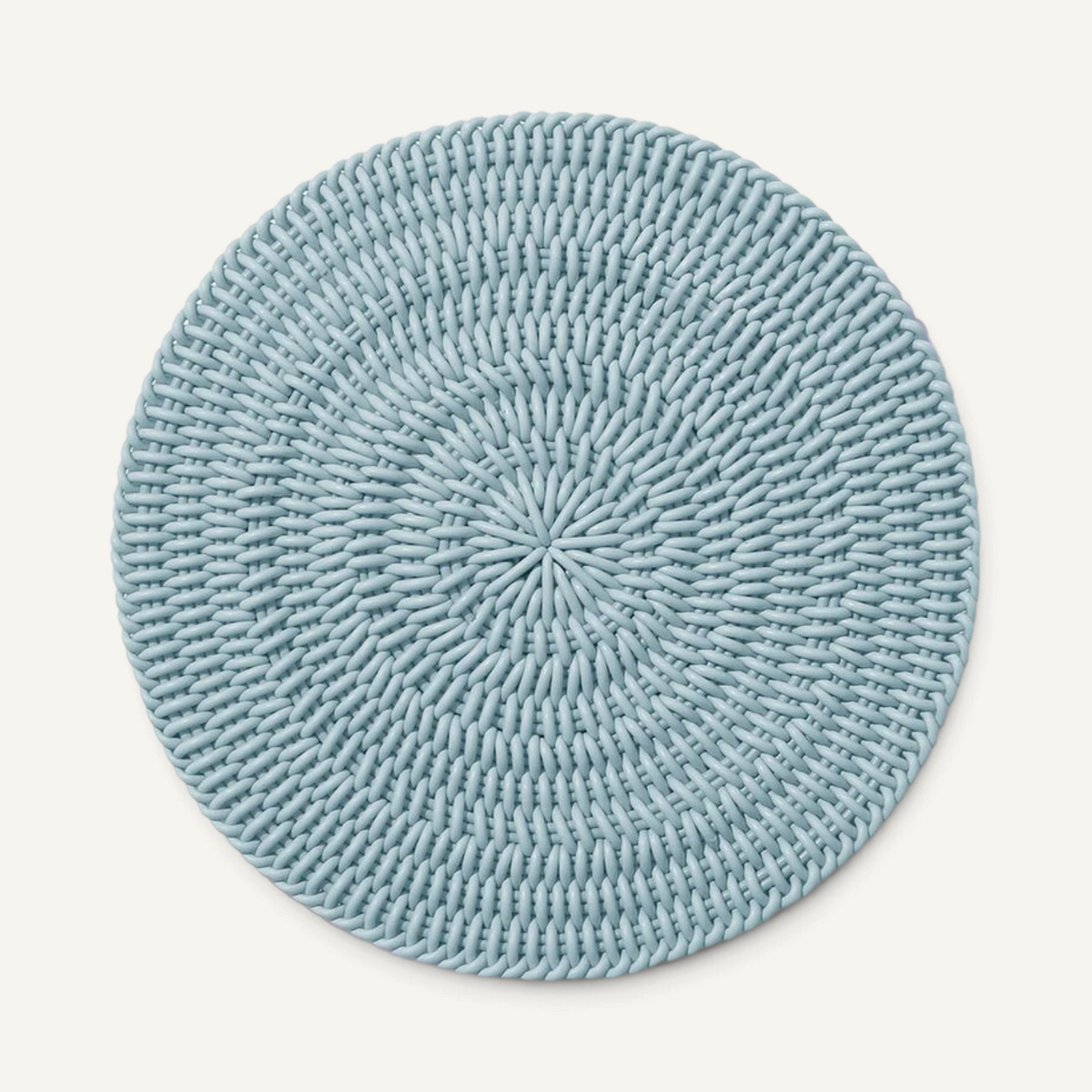 Monochrome Round Mat Outdoor Rug Shore Studios 30" D Glacier