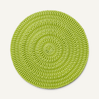 Monochrome Round Mat Outdoor Rug Shore Studios 30" D Lime