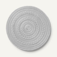 Monochrome Round Mat Outdoor Rug Shore Studios 30" D Smoke