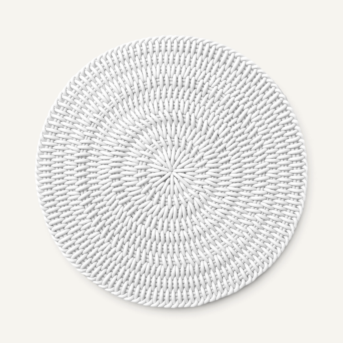 Monochrome Round Mat Outdoor Rug Shore Studios 30" D Marshmallow