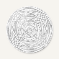Monochrome Round Mat Outdoor Rug Shore Studios 30" D Marshmallow