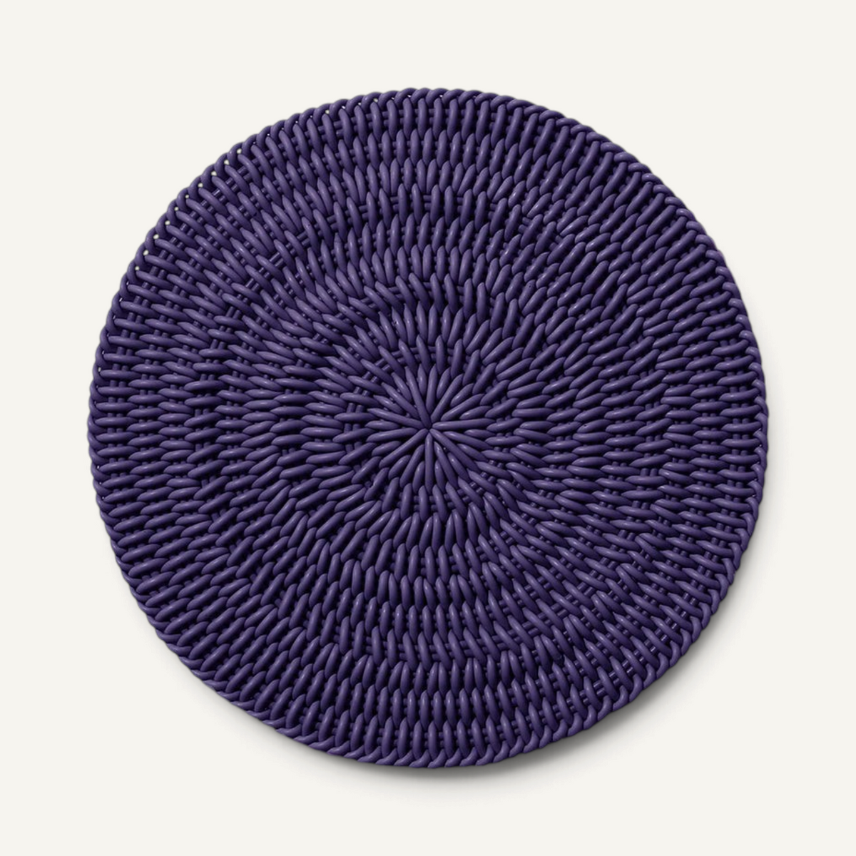 Monochrome Round Mat Outdoor Rug Shore Studios 30" D Plum