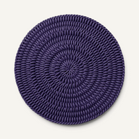 Monochrome Round Mat Outdoor Rug Shore Studios 30" D Plum