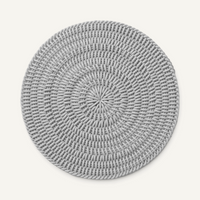 Monochrome Round Mat Outdoor Rug Shore Studios 30" D Slate