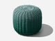 Round Stool, Gradient Outdoor Ottoman Shore Studios Short Gradient Deep Ocean 