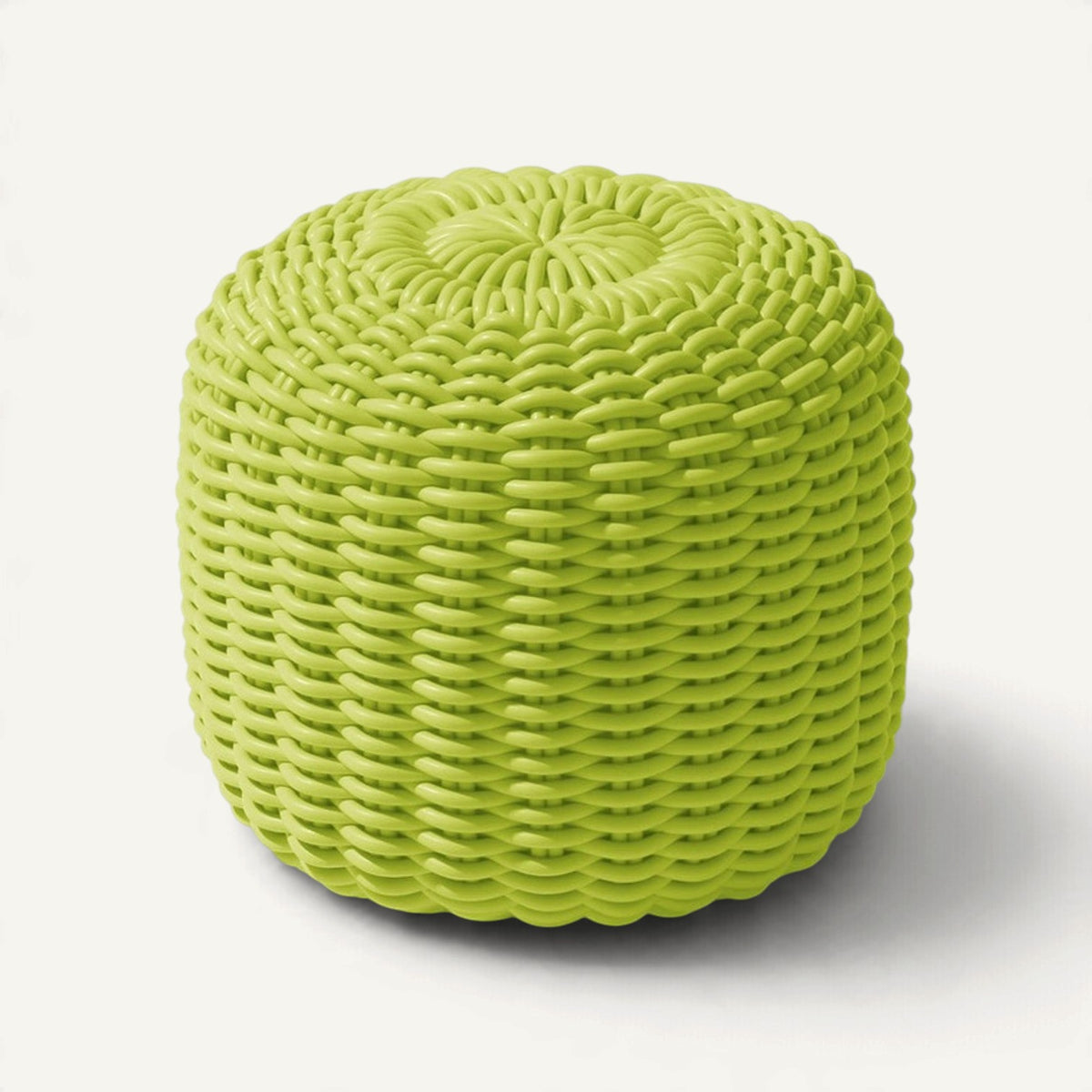 Round Stool, Monochrome Outdoor Ottoman Shore Studios Short Lime
