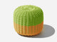 Round Stool, Multistripe Outdoor Ottoman Shore Studios Short Multistripe Mango and Lime 