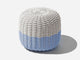 Round Stool, Multistripe Outdoor Ottoman Shore Studios Short Multistripe River and Marshmallow 