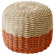 Round Stool, Multistripe Outdoor Ottoman Shore Studios Short Multistripe Shell and Peach 