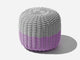 Round Stool, Multistripe Outdoor Ottoman Shore Studios Short Multistripe Smoke and Lavender 