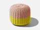Round Stool, Multistripe Outdoor Ottoman Shore Studios Short Multistripe Sunflower and Blush 
