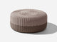 Round Ottoman, Multi-Stripe Outdoor Ottoman Shore Studios Multistripe Clay and Sand Small 