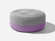 Round Ottoman, Multi-Stripe Outdoor Ottoman Shore Studios Multistripe Smoke and Lavender Small 