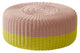 Round Ottoman, Multi-Stripe Outdoor Ottoman Shore Studios Multistripe Sunflower and Blush Small 